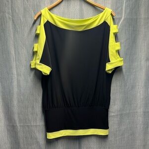 Joesph Ribkoff black and yellow short sleeve size 4